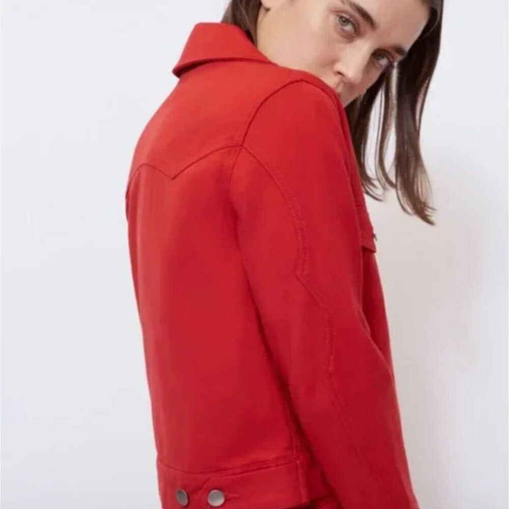 BLDWN Baldwin Sonic Jacket Red Scarlet Twill 100% Cotton - Women's XS - Picture 2 of 14
